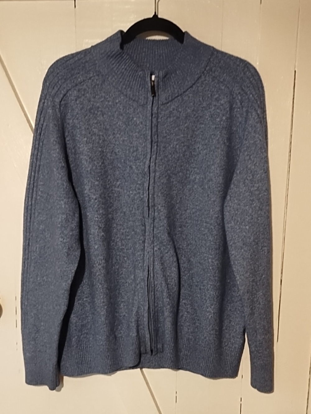 croft & barrow Men's Heathered Blue Full-Zip Sweater VGC XL.